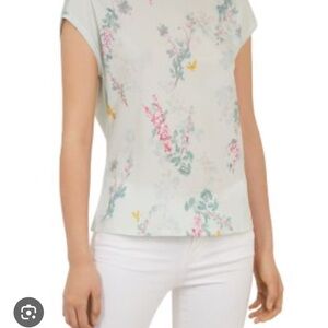 Ted Baker Floral Print Blouse - Cream NWT